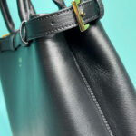 Prada Medium Leather Handbag With Belt 1BA417 Black